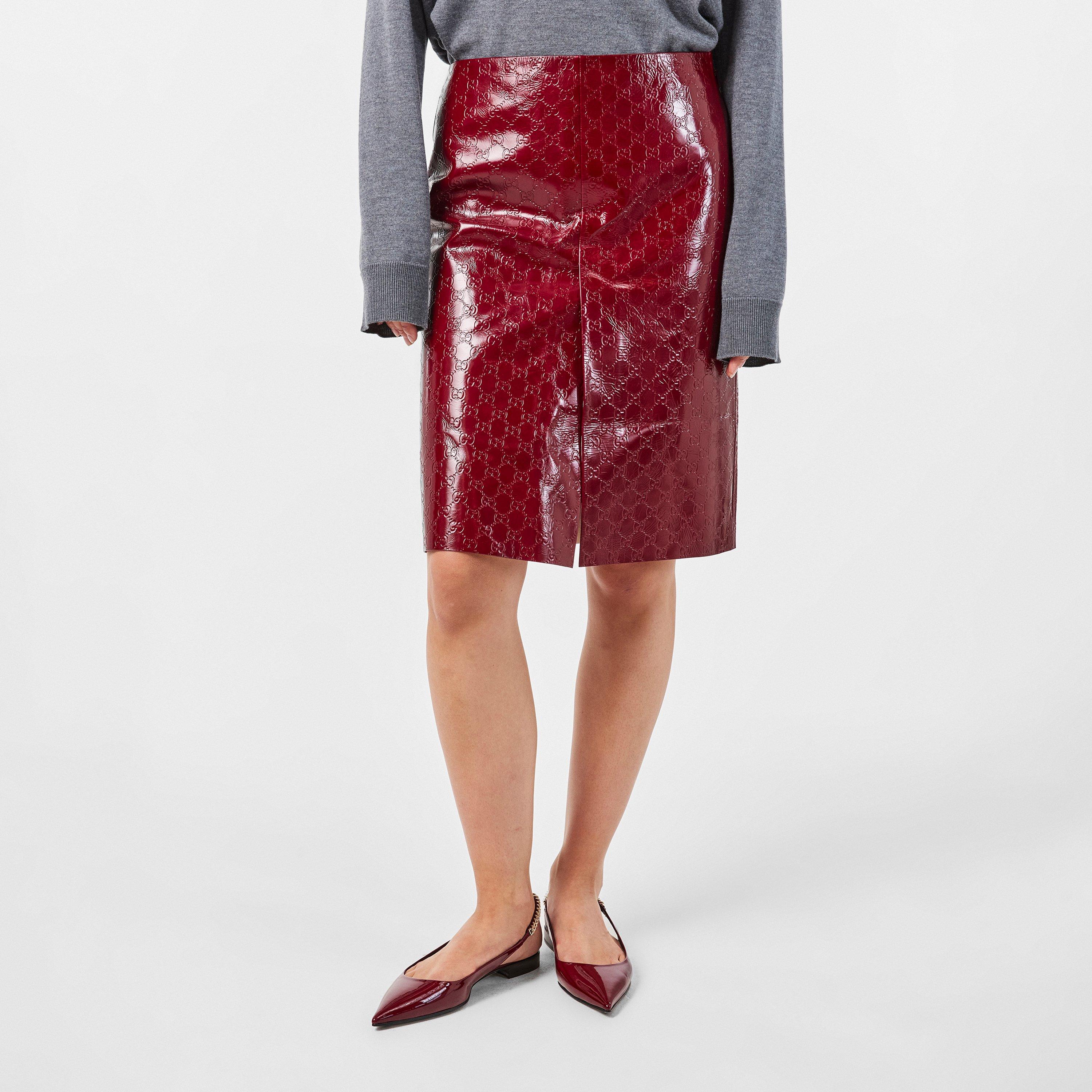 GG Embossed Mid-Length Skirt