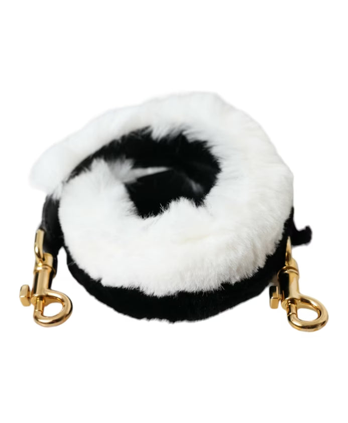 Black White Lapland Fur Shoulder Strap