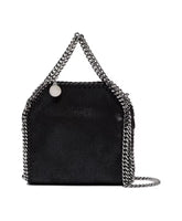 Black Faux-Leather Chain-Link Handbag