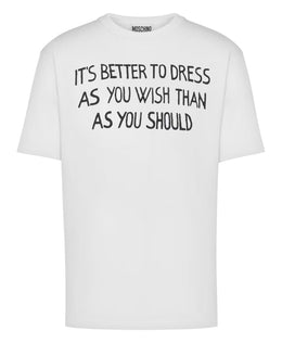 Moschino White Crew Neck T-shirt with Logo Print