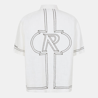 Border Short Sleeve Patterned Shirt