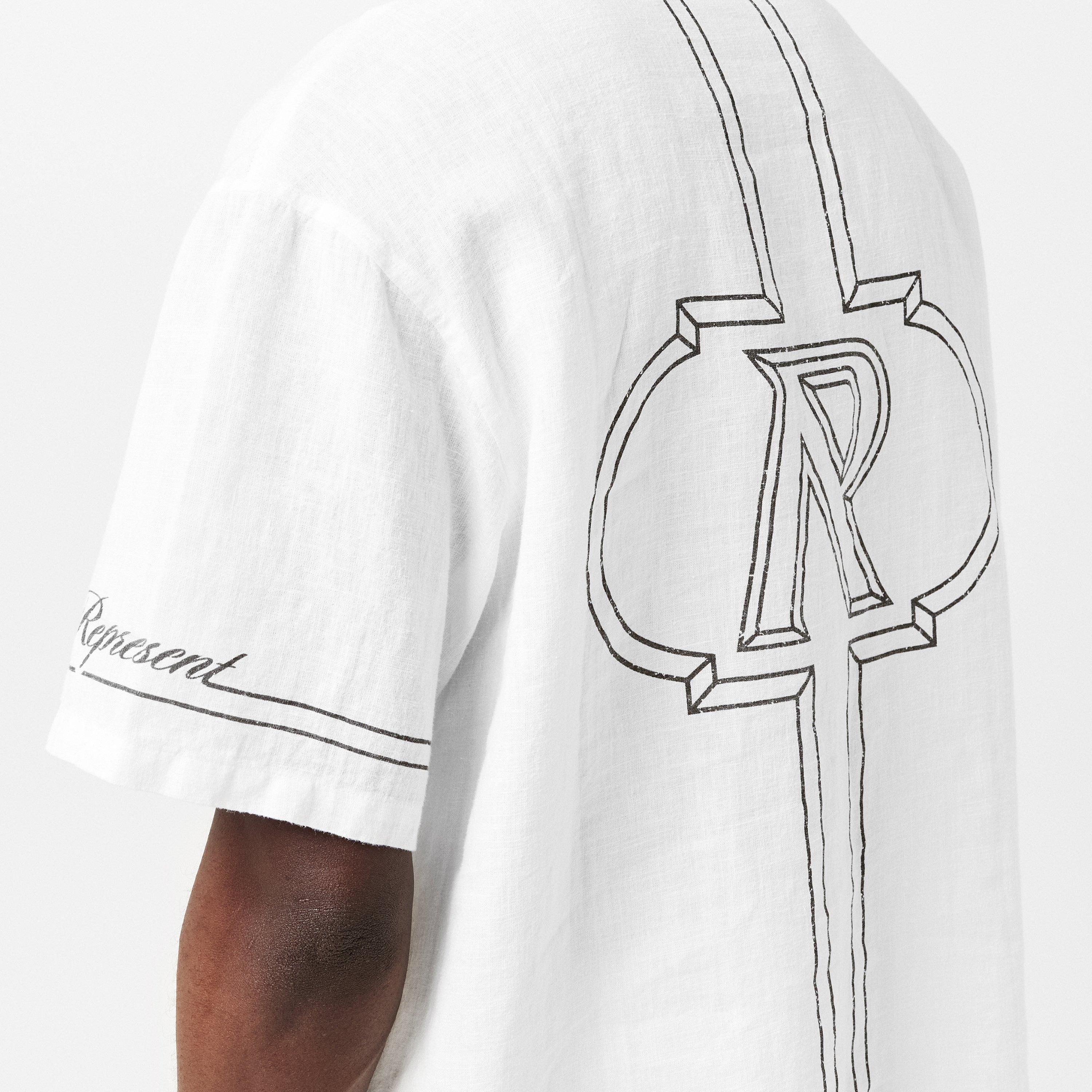 Border Short Sleeve Patterned Shirt