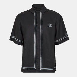 Border Short Sleeve Patterned Shirt