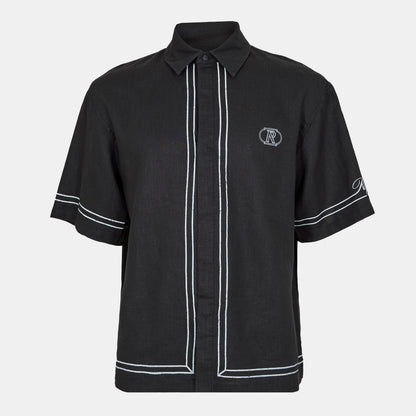 Border Short Sleeve Patterned Shirt