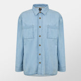 Men's HBB HCORY Denim Patterned Long-Sleeve Shirt