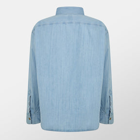 Men's HBB HCORY Denim Patterned Long-Sleeve Shirt