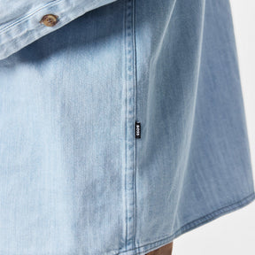 Men's HBB HCORY Denim Patterned Long-Sleeve Shirt