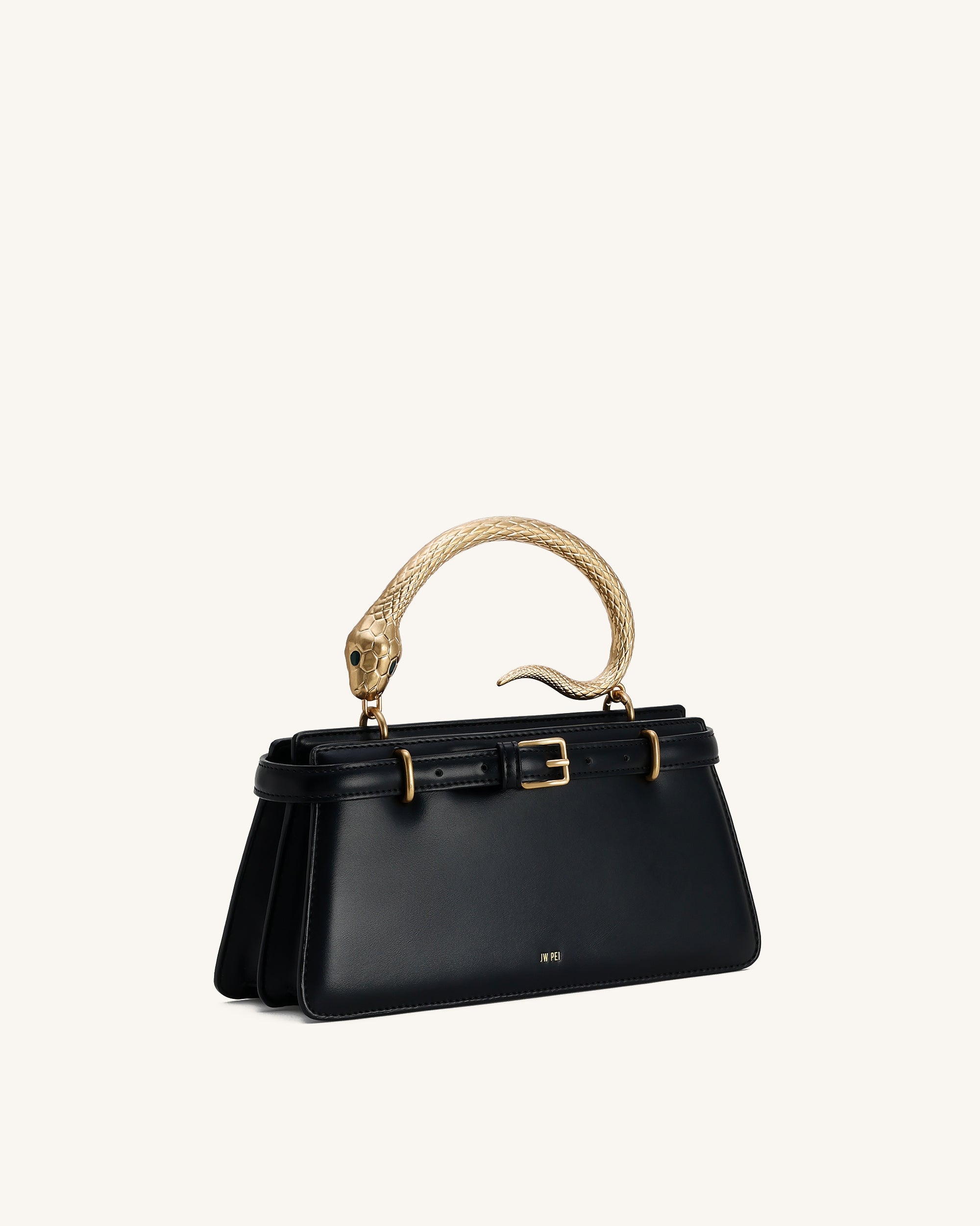 Elena Snake Handle Top Handle Bag - Matcha Green