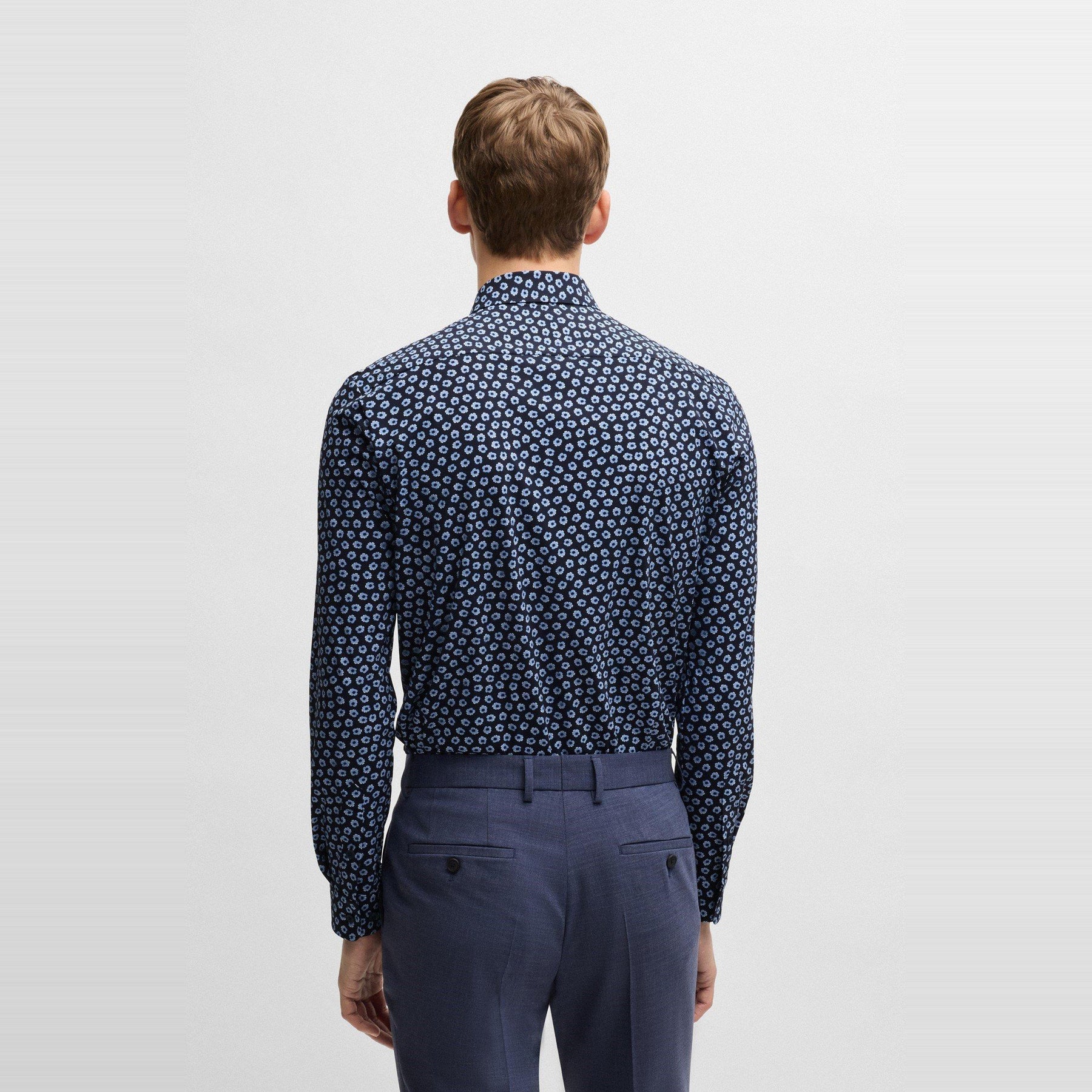 Men's P-Roan-Kent-C1-233 Patterned Long-Sleeve Shirt