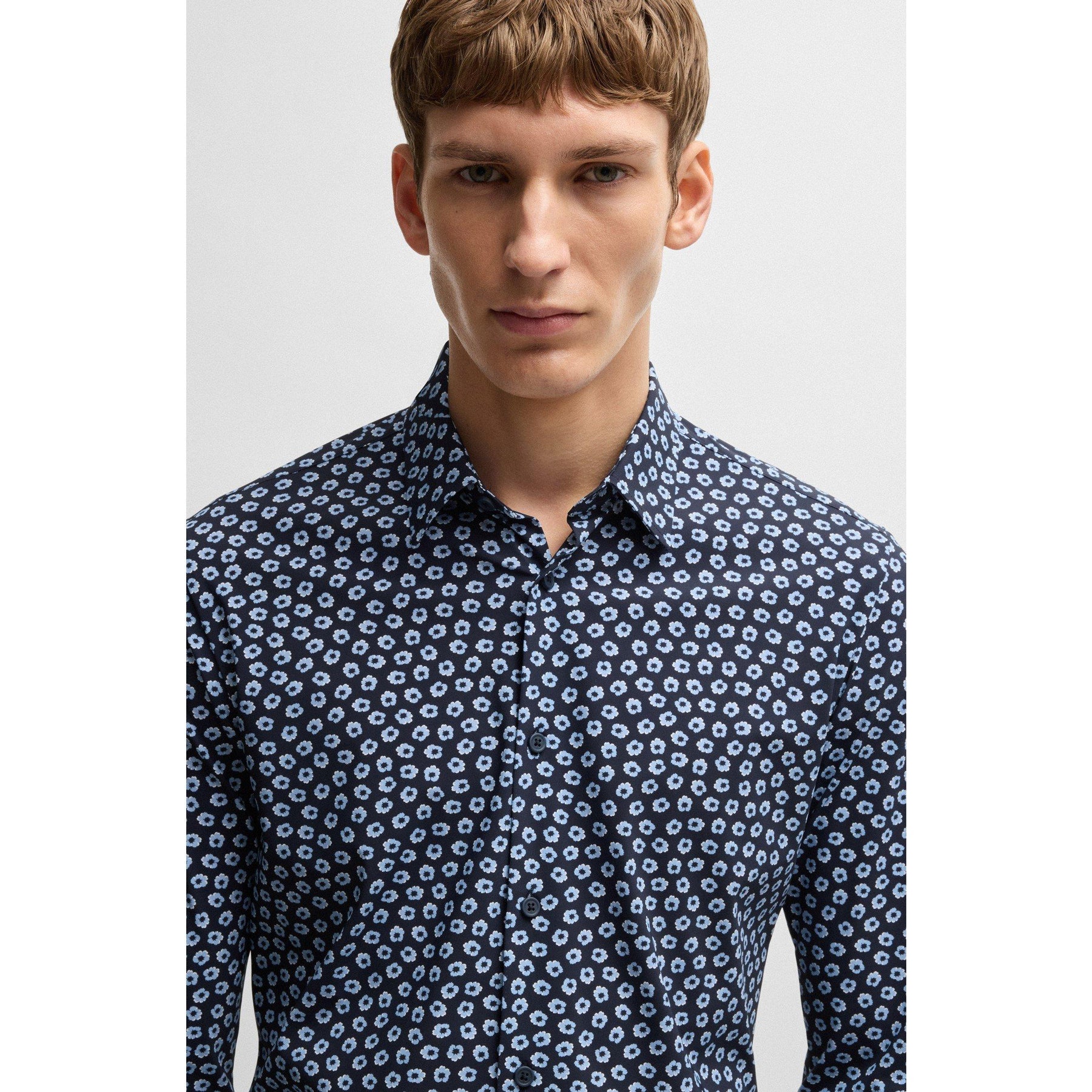 Men's P-Roan-Kent-C1-233 Patterned Long-Sleeve Shirt