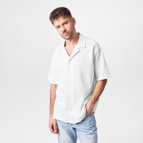 Men's Embroidered Waffle Bowling Shirt