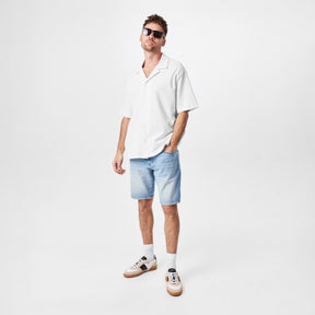 Men's Embroidered Waffle Bowling Shirt