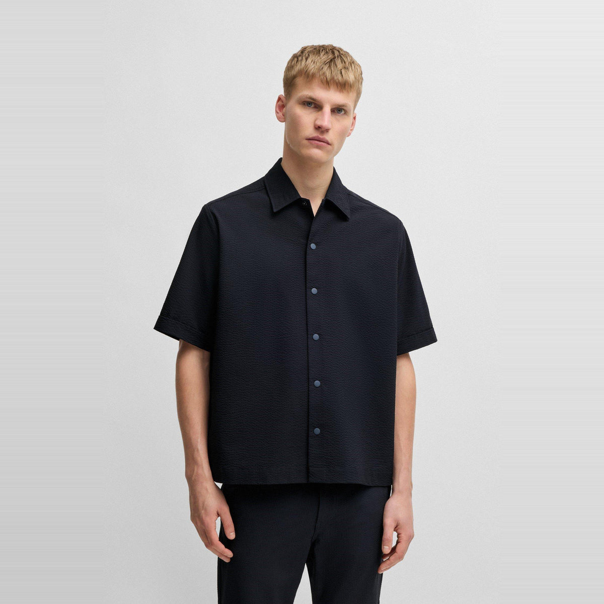 Men's Lapoully Seer Plain Short-Sleeve Shirt