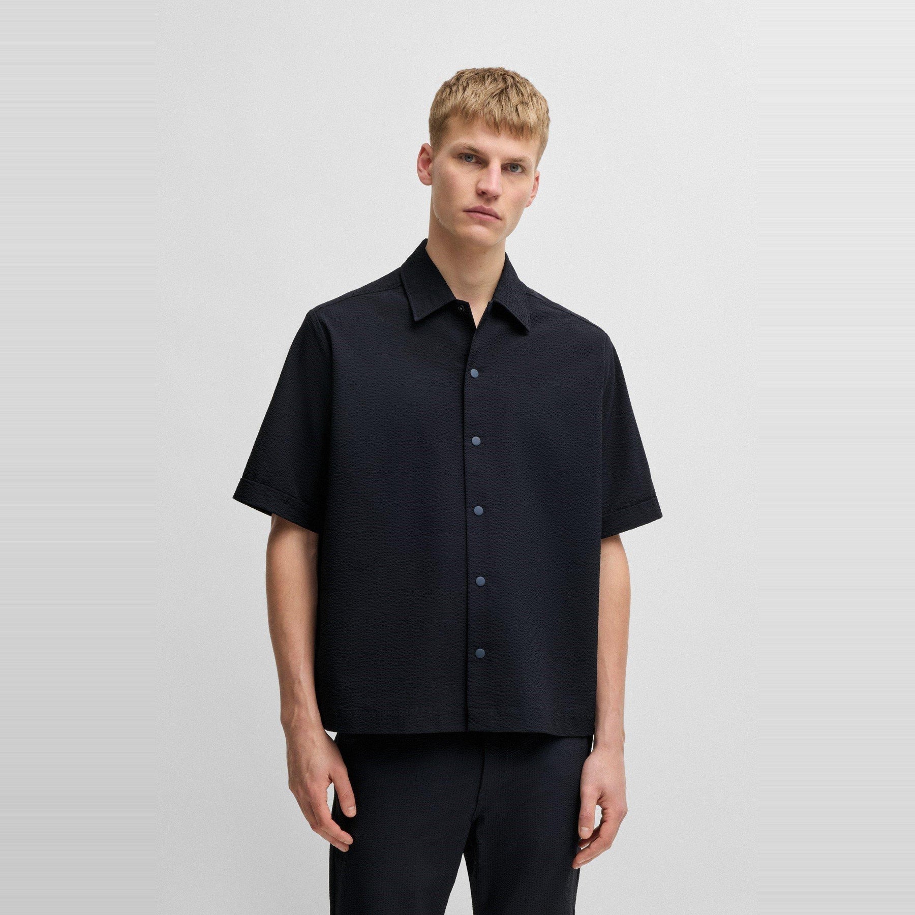 Men's Lapoully Seer Plain Short-Sleeve Shirt
