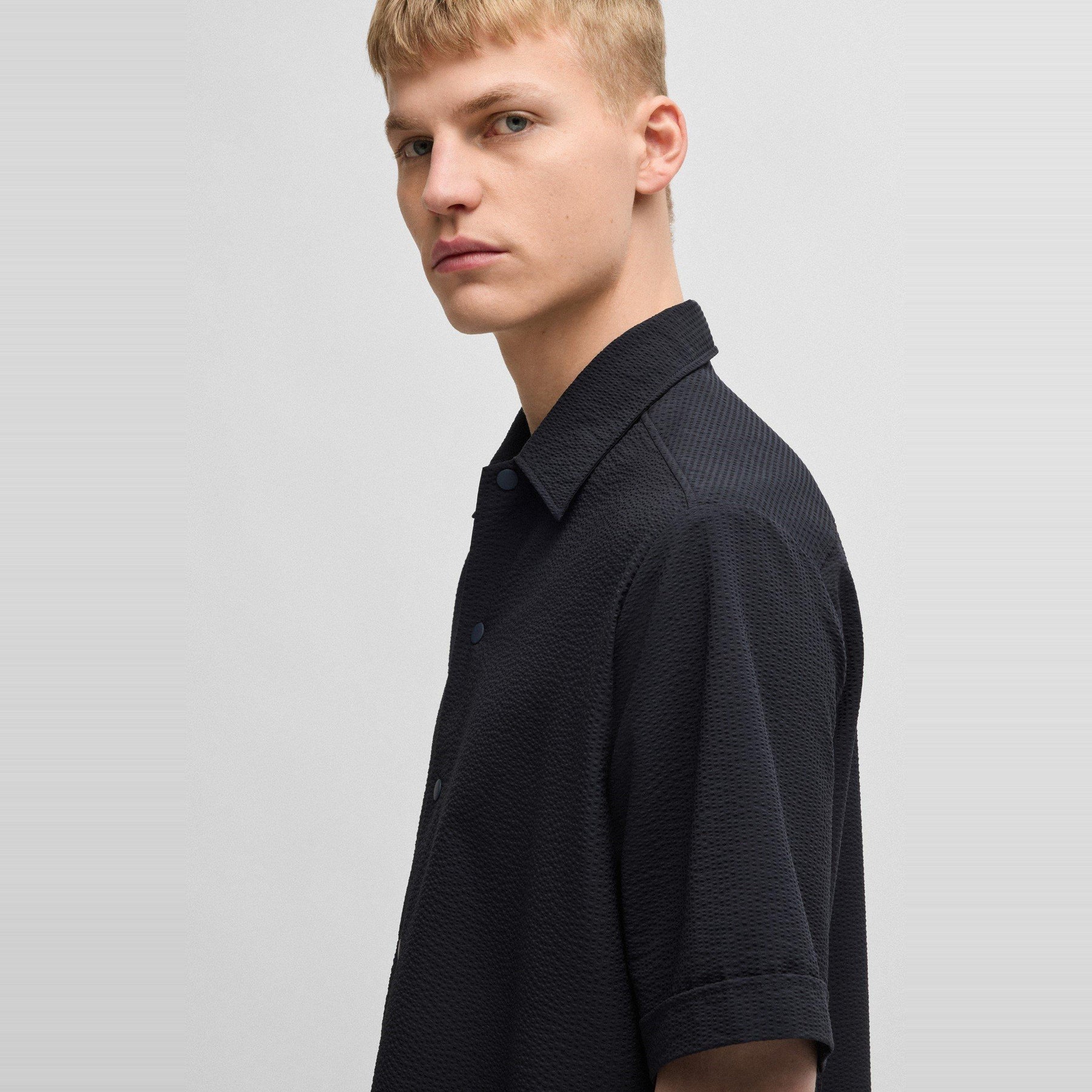 Men's Lapoully Seer Plain Short-Sleeve Shirt