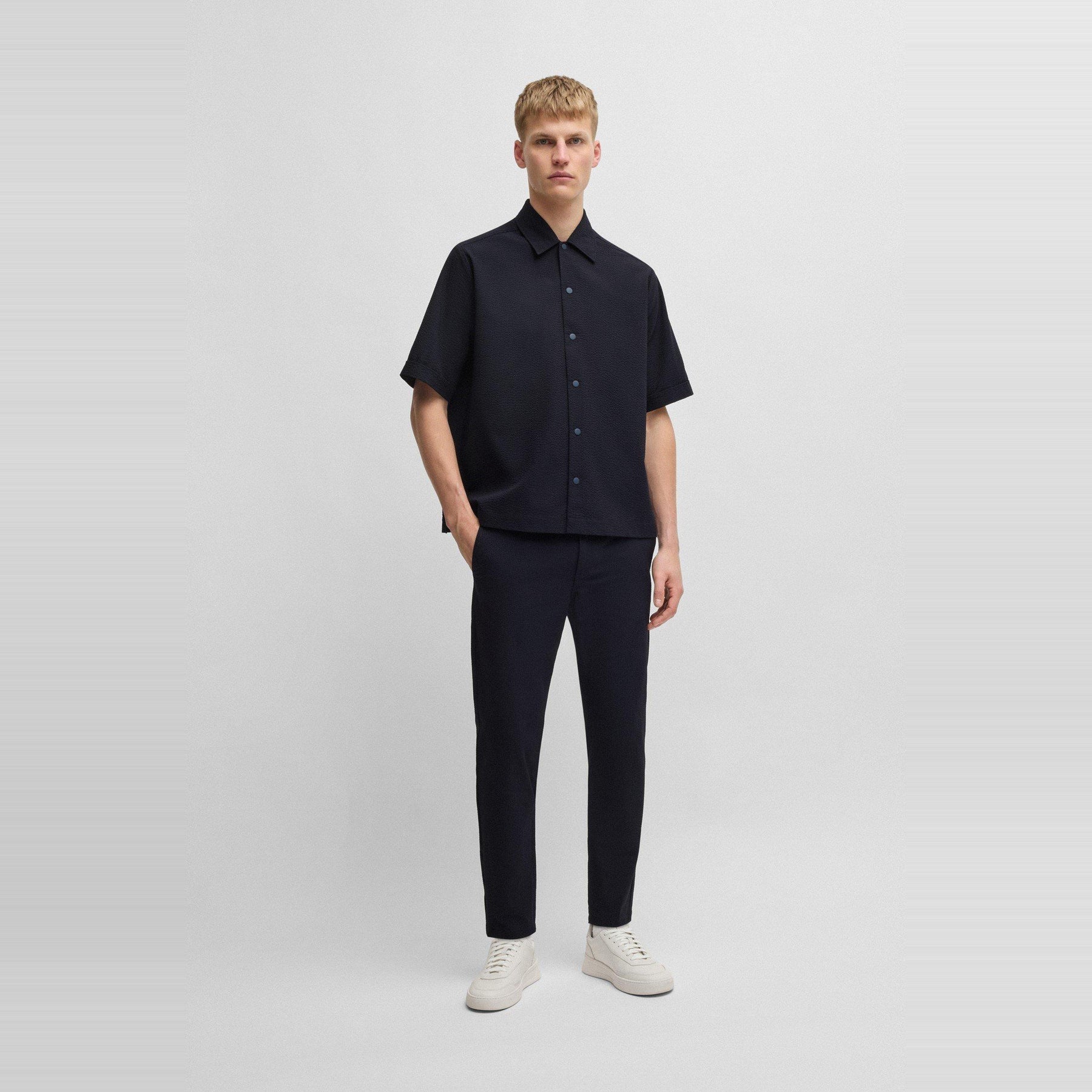 Men's Lapoully Seer Plain Short-Sleeve Shirt