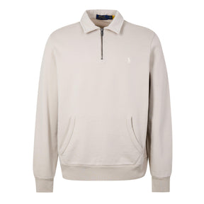 Loopback Terry Cotton Quarter Zip Sweater