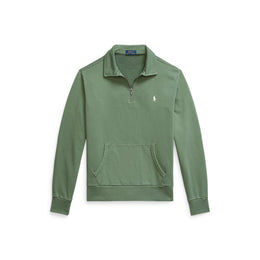 Loopback Terry Cotton Quarter Zip Sweater