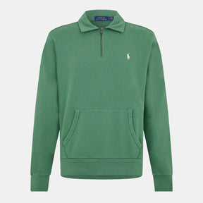 Loopback Terry Cotton Quarter Zip Sweater