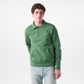Loopback Terry Cotton Quarter Zip Sweater