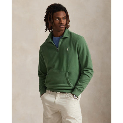 Loopback Terry Cotton Quarter Zip Sweater