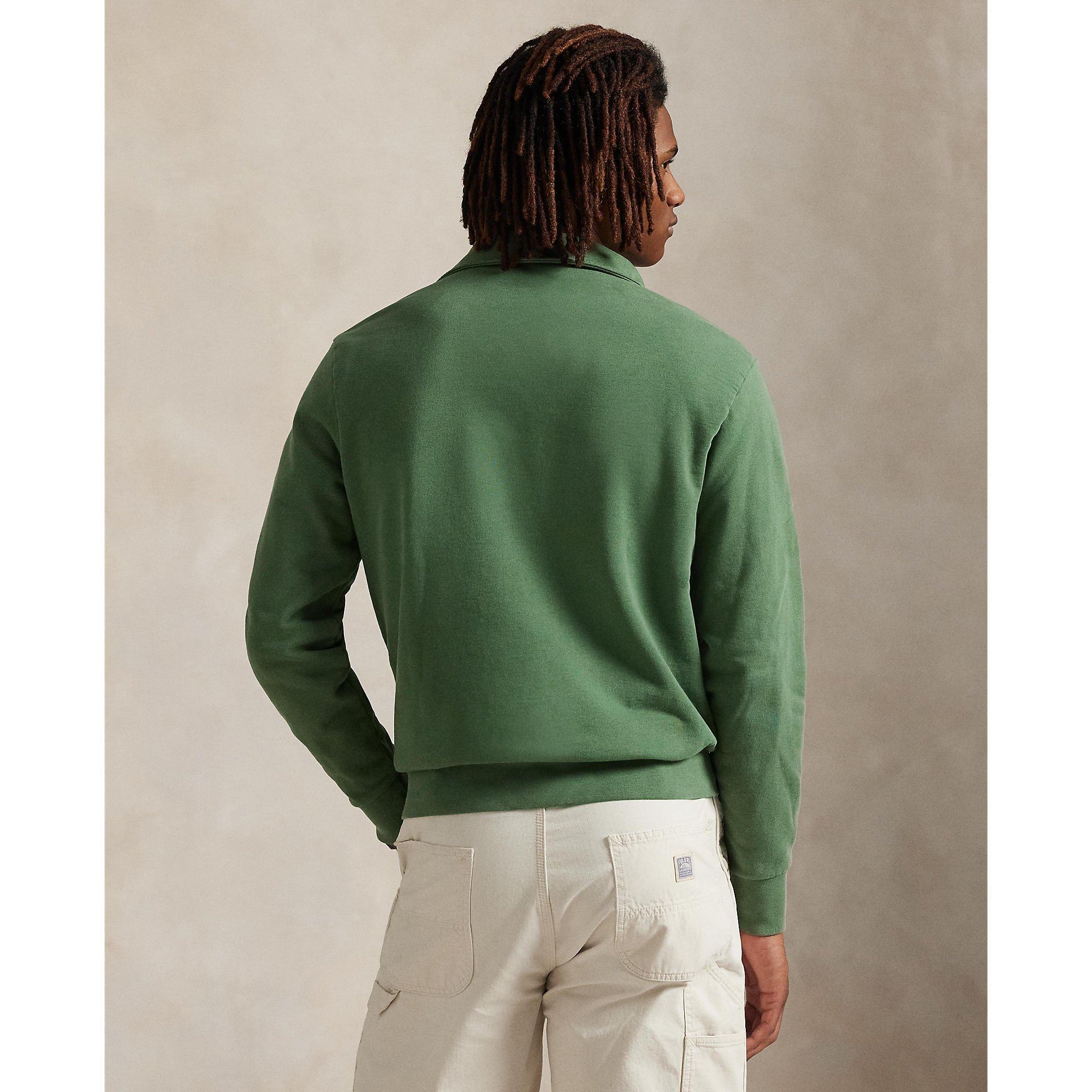 Loopback Terry Cotton Quarter Zip Sweater