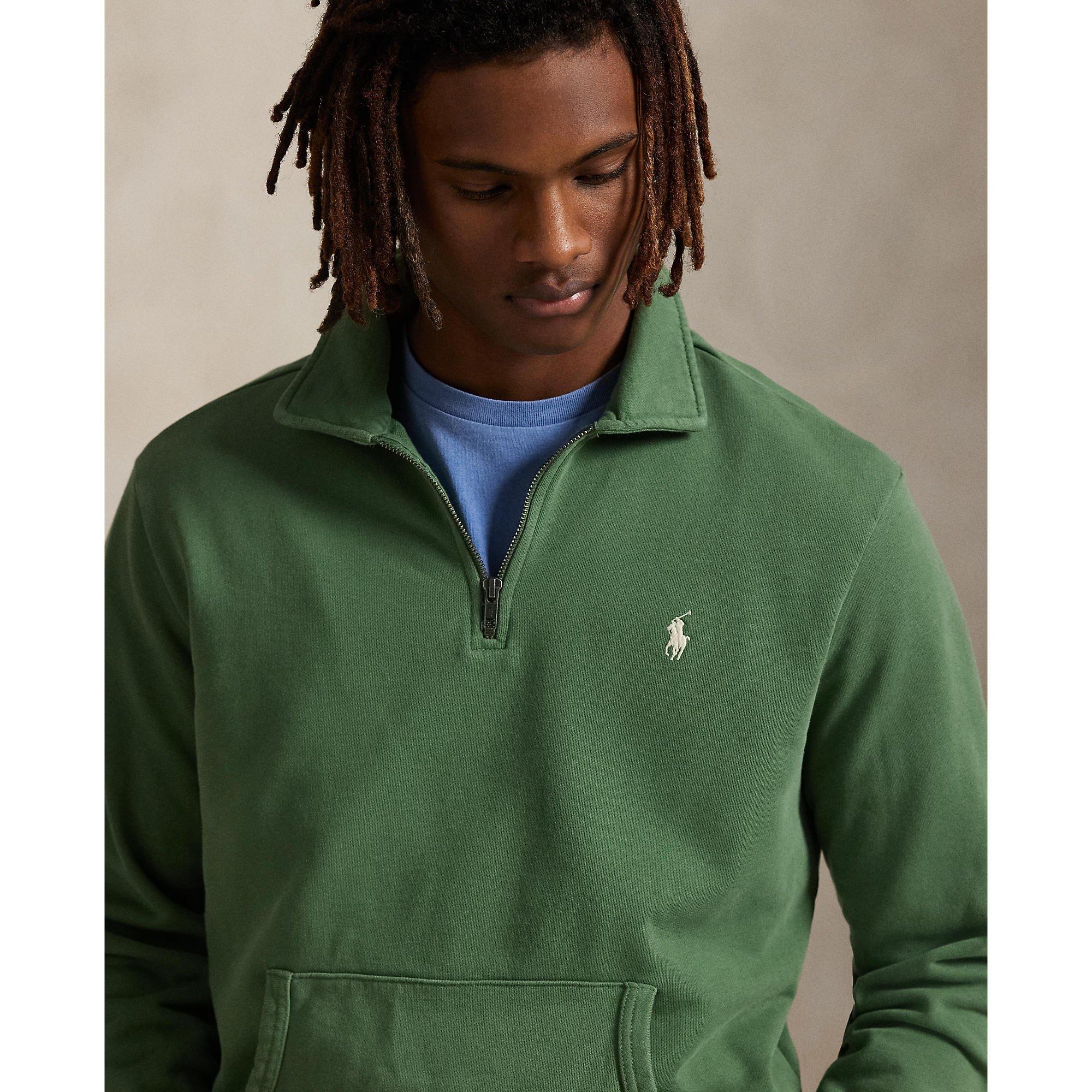 Loopback Terry Cotton Quarter Zip Sweater