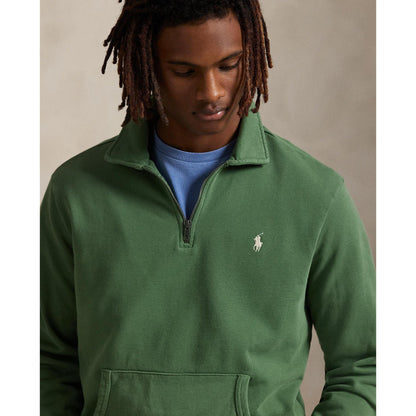 Loopback Terry Cotton Quarter Zip Sweater