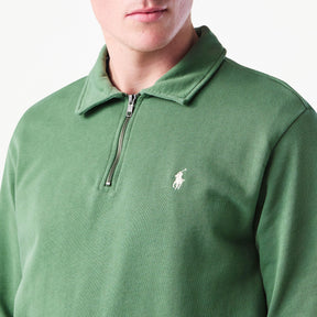 Loopback Terry Cotton Quarter Zip Sweater