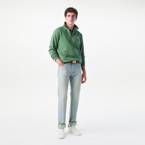 Loopback Terry Cotton Quarter Zip Sweater