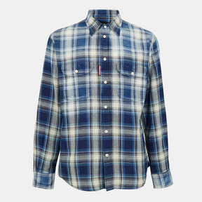 Men's DSQ Vintage Long-Sleeve Patterned Shirt