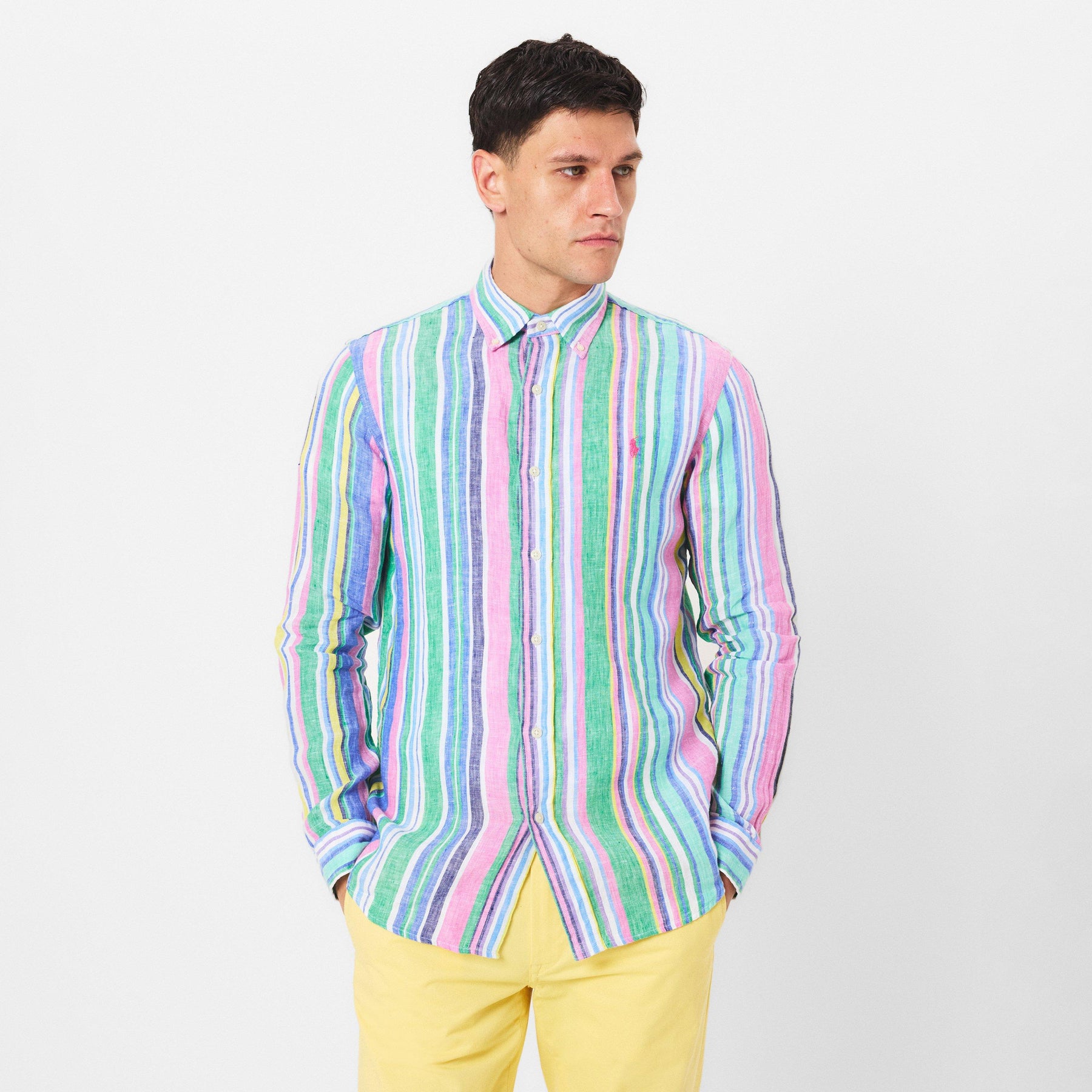 Men's Long-Sleeve Patterned Shirt