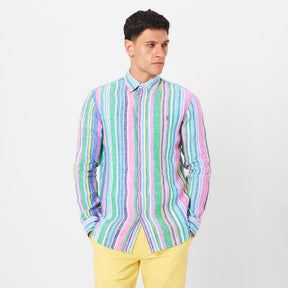 Men's Long-Sleeve Patterned Shirt