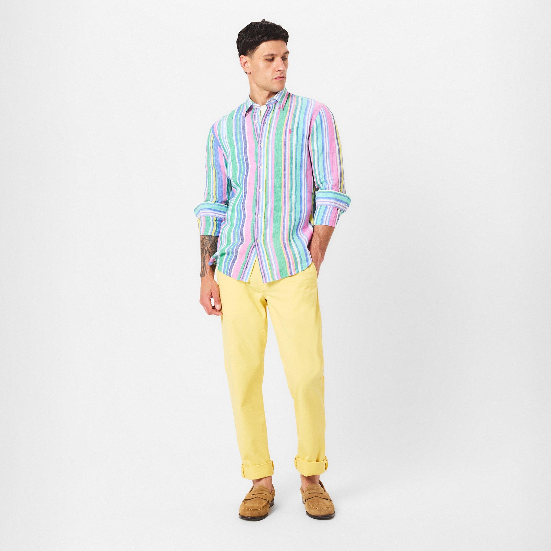 Men's Long-Sleeve Patterned Shirt
