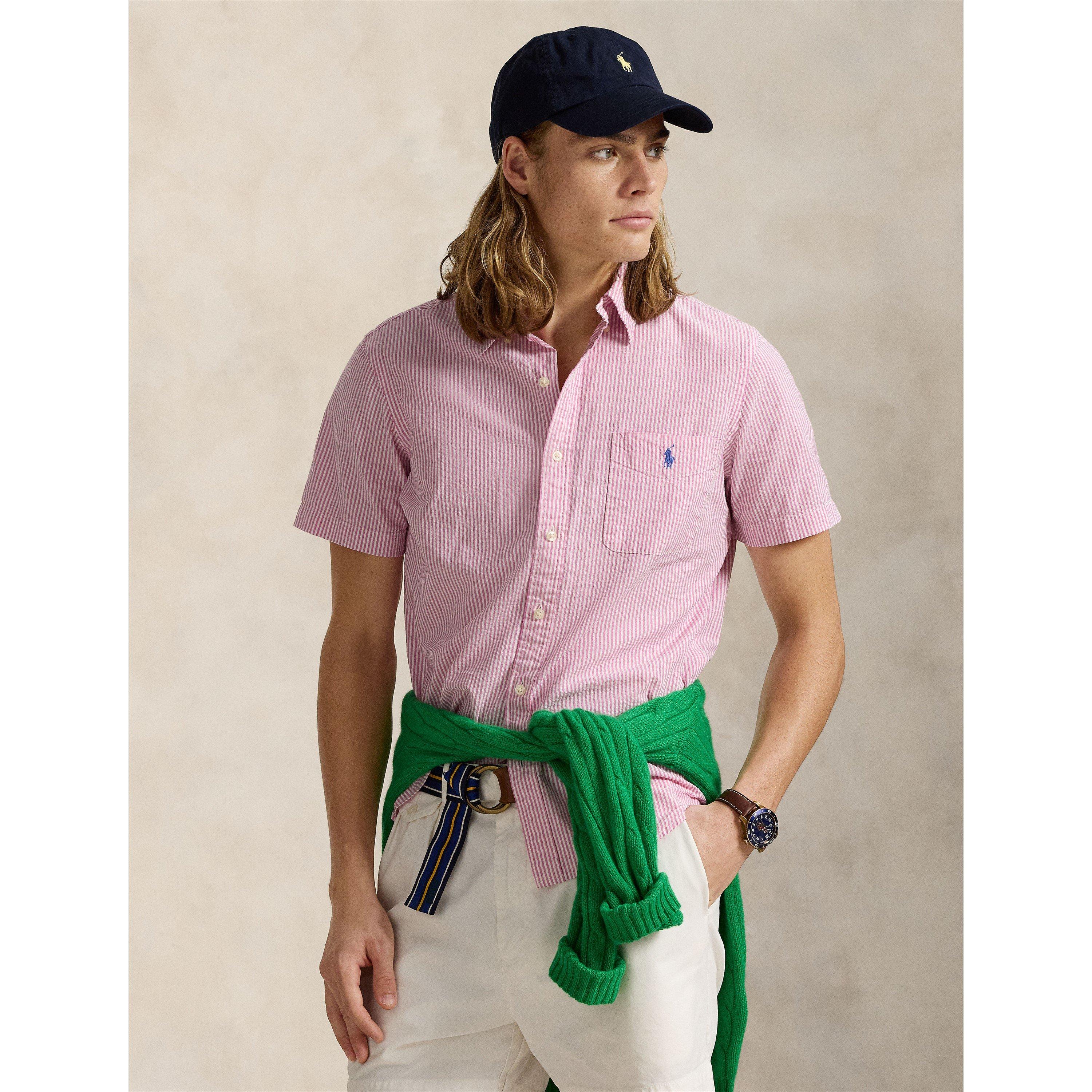 Striped Seersucker Short Sleeve Shirt
