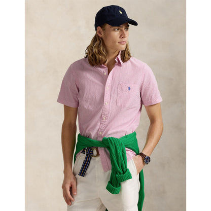 Striped Seersucker Short Sleeve Shirt