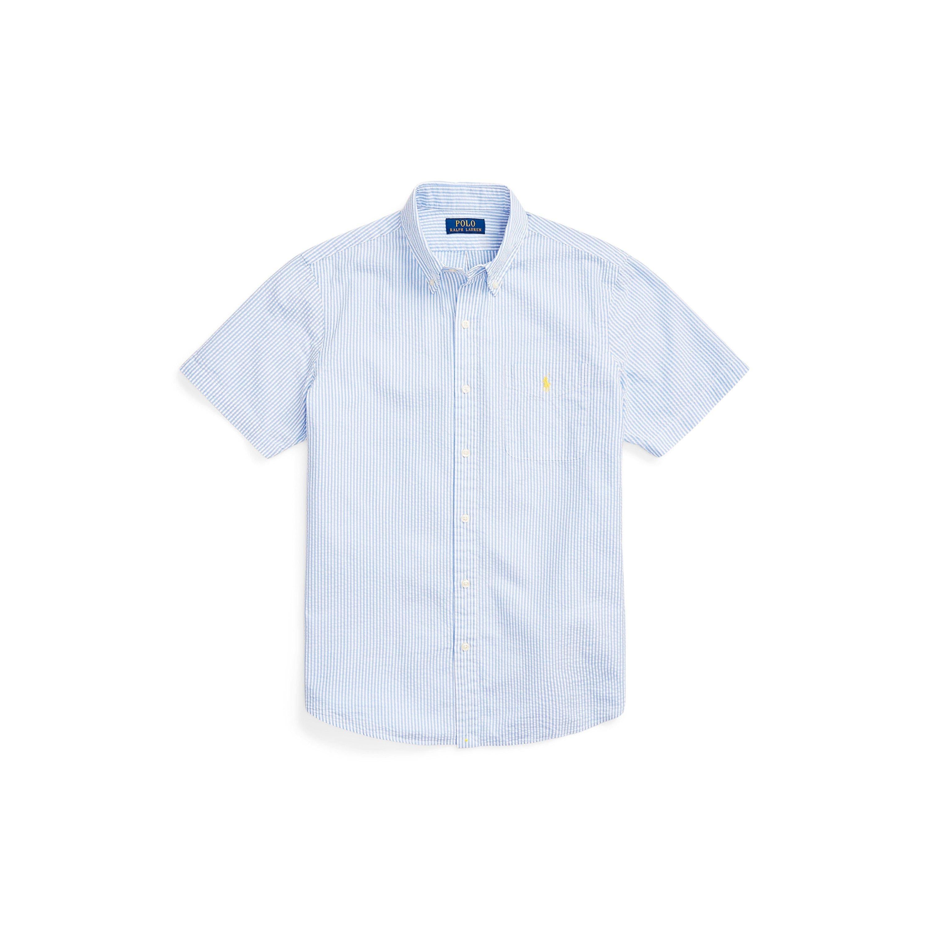 Striped Seersucker Short Sleeve Shirt