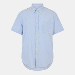 Men's Striped Seersucker Short-Sleeve Patterned Shirt