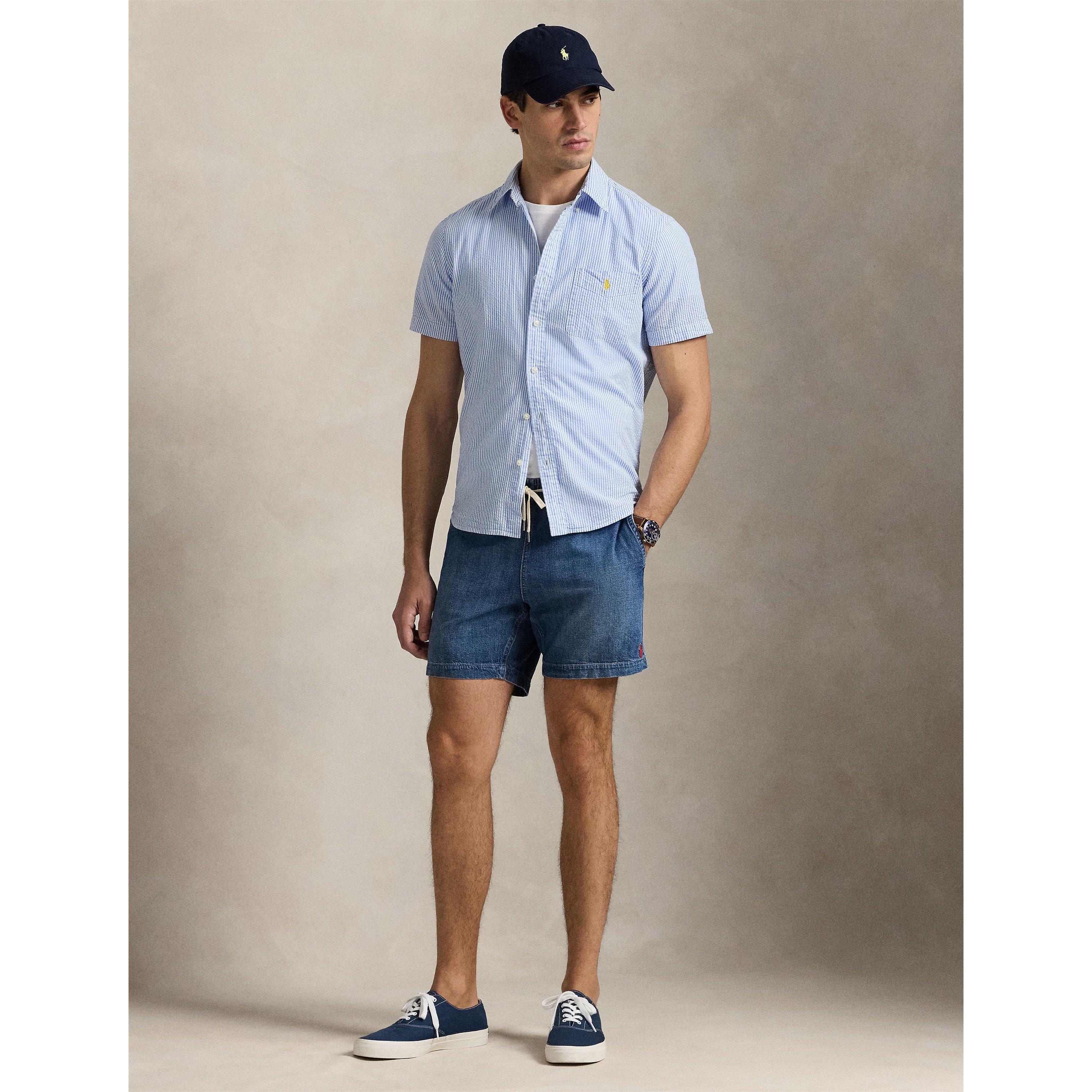 Striped Seersucker Short Sleeve Shirt