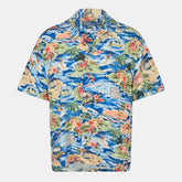 Men's Rayon Short-Sleeve Patterned Shirt