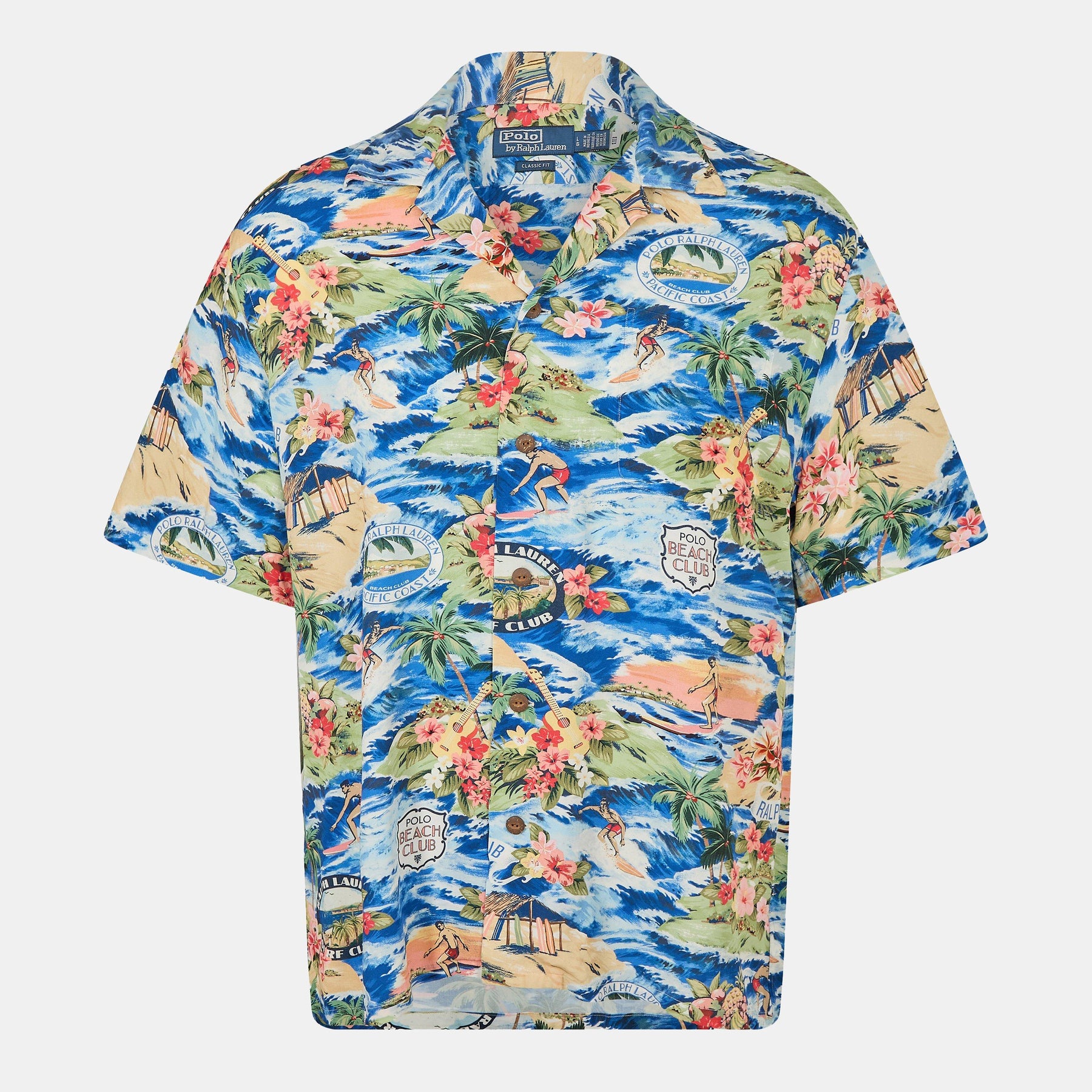Men's Rayon Short-Sleeve Patterned Shirt