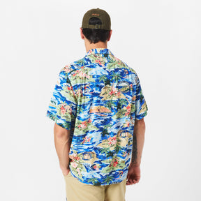 Men's Rayon Short-Sleeve Patterned Shirt
