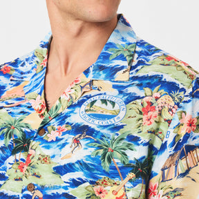 Men's Rayon Short-Sleeve Patterned Shirt