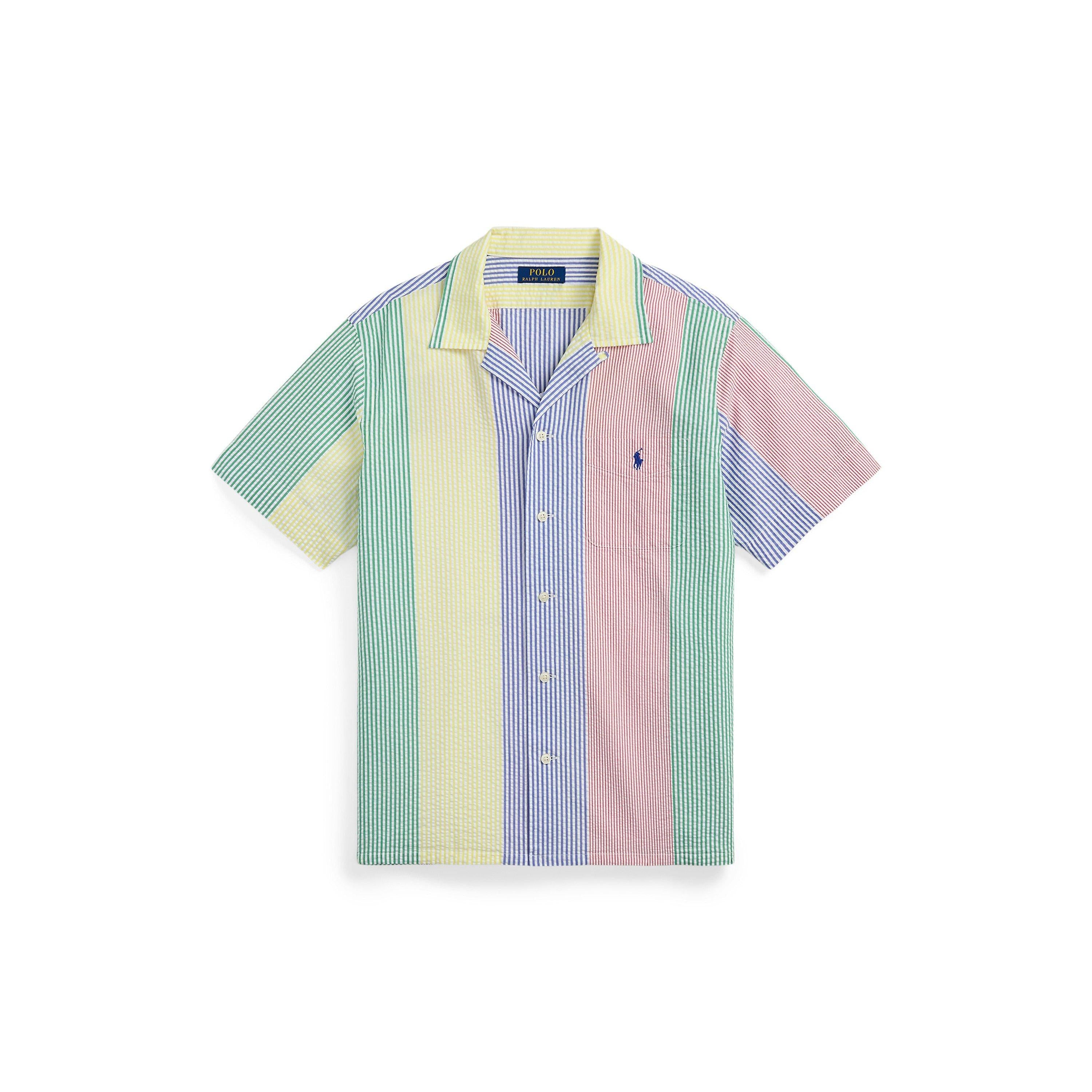 Fun Seersucker Short-Sleeve Patterned Shirt