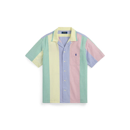 Fun Seersucker Short-Sleeve Patterned Shirt
