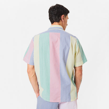 Men's Fun Seersucker Short-Sleeve Patterned Shirt