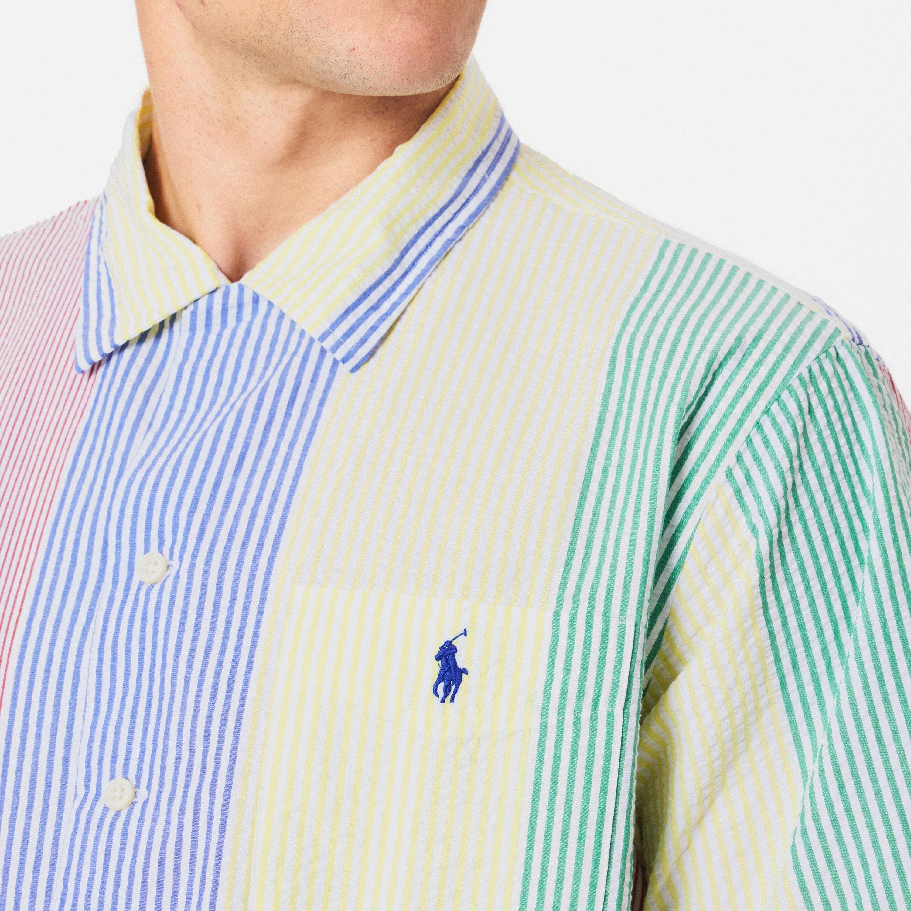 Men's Fun Seersucker Short-Sleeve Patterned Shirt
