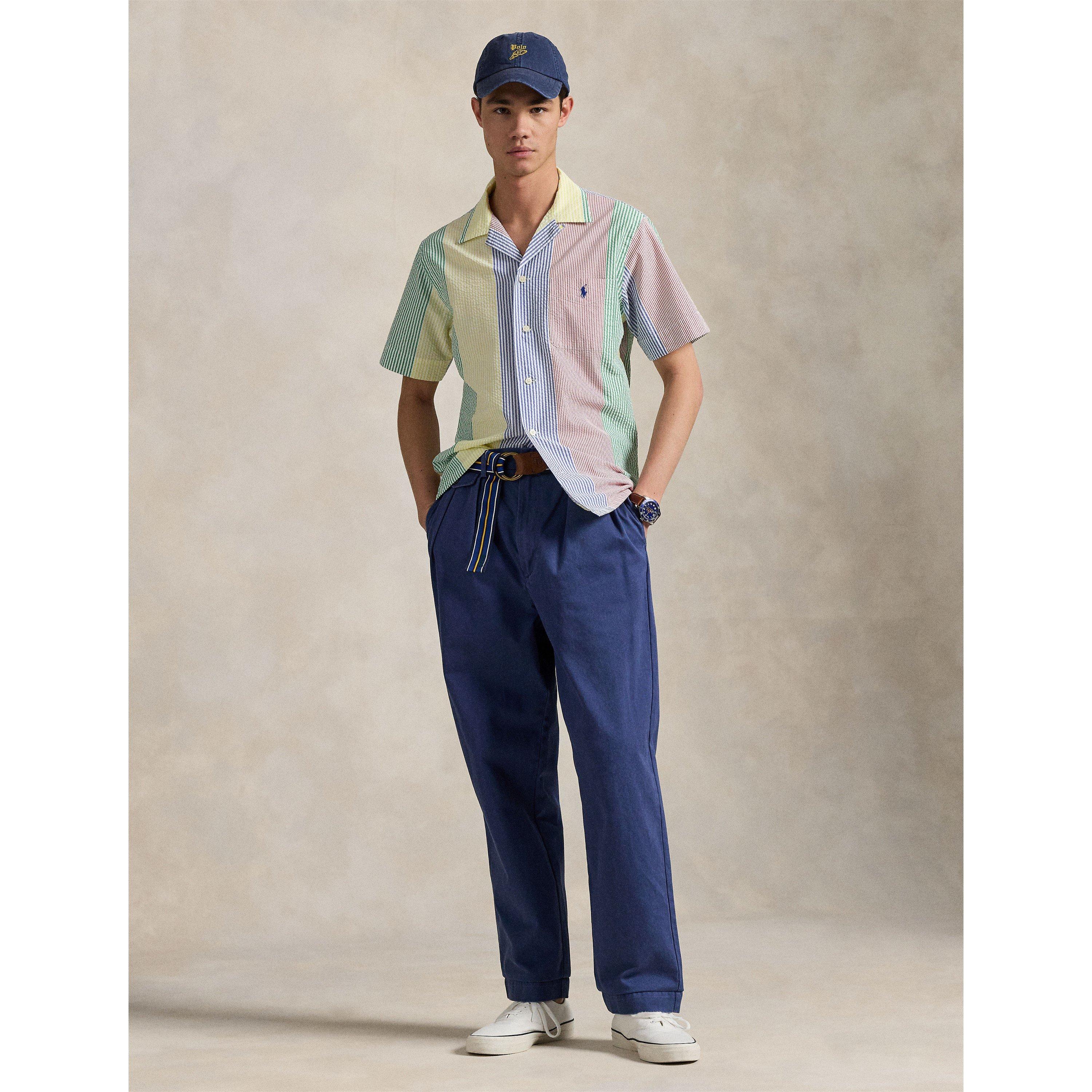 Fun Seersucker Short-Sleeve Patterned Shirt