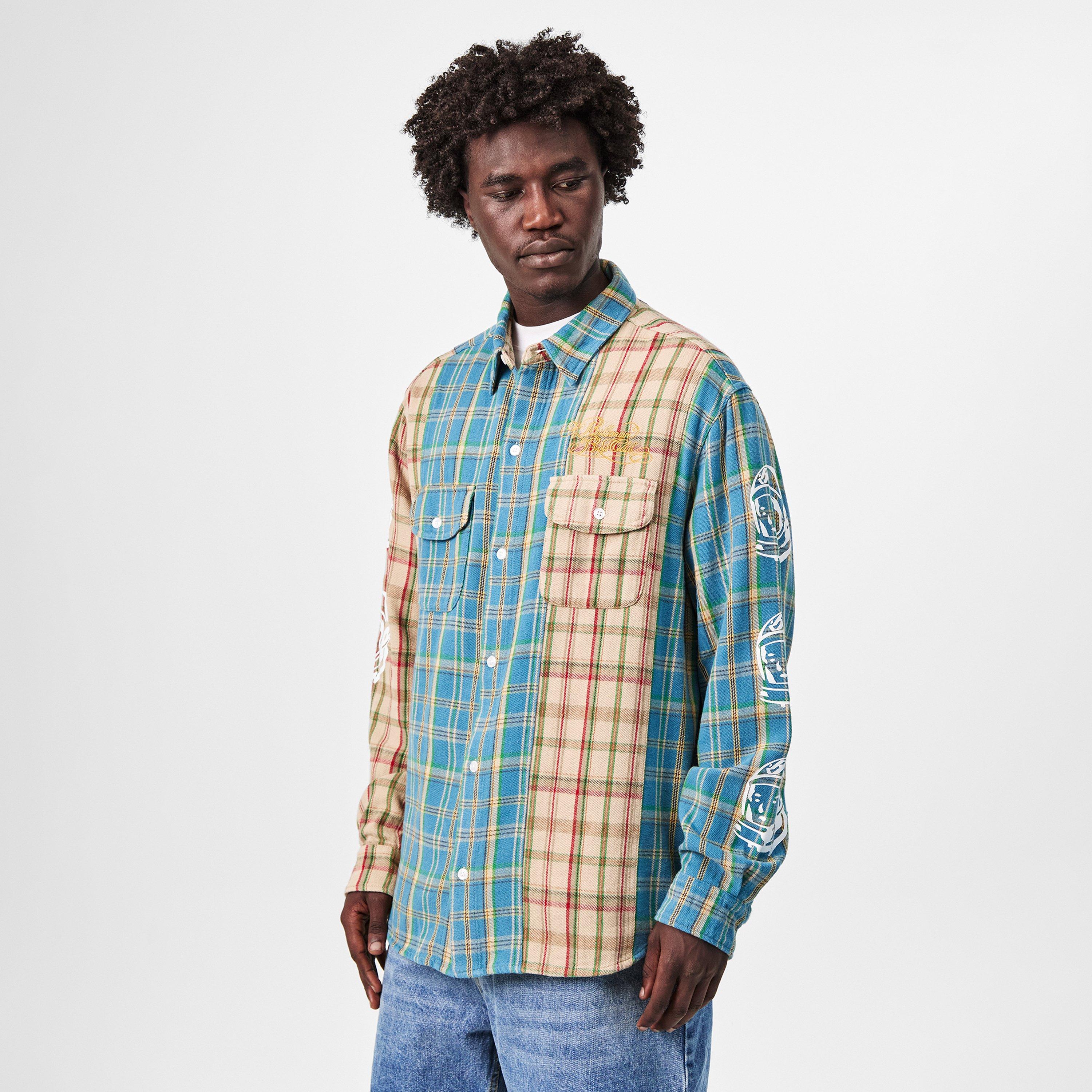 Panelled Long Sleeve Patterned Shirt