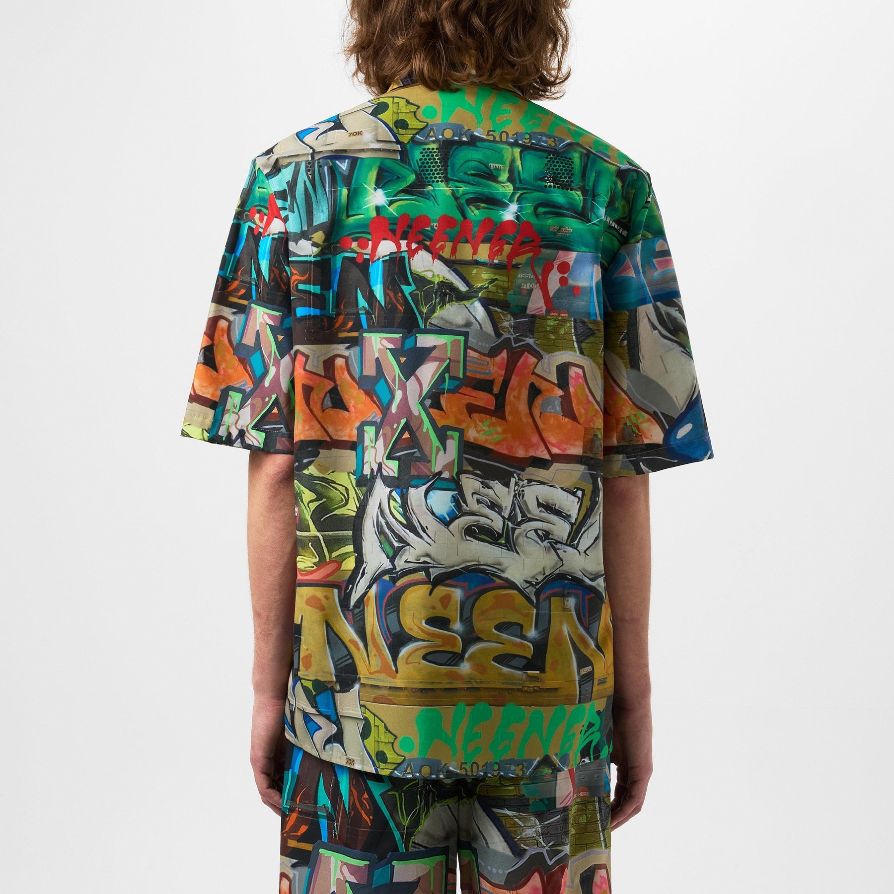 Men's Neen Allover O Shirt, Graffiti Design